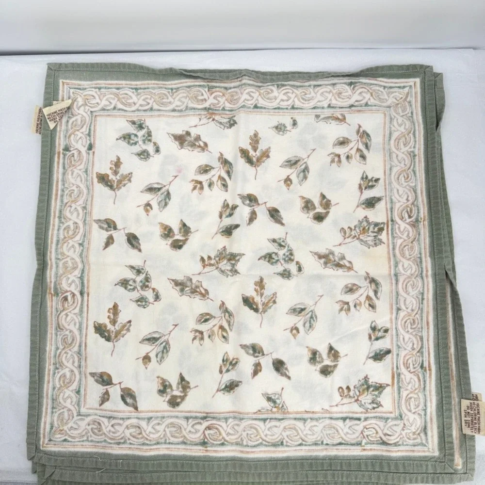 Pomegranate Cloth Napkins Set of 4 Leaf Foliage Print Fall Table Decor Cotton